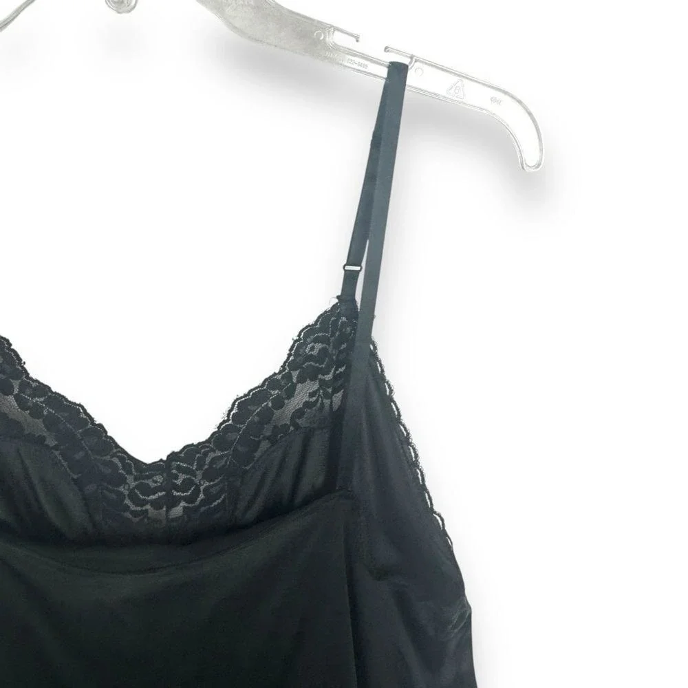 Vintage 80s Antron Lace Lingerie Slip Dress Babydoll Womens Medium USA Made